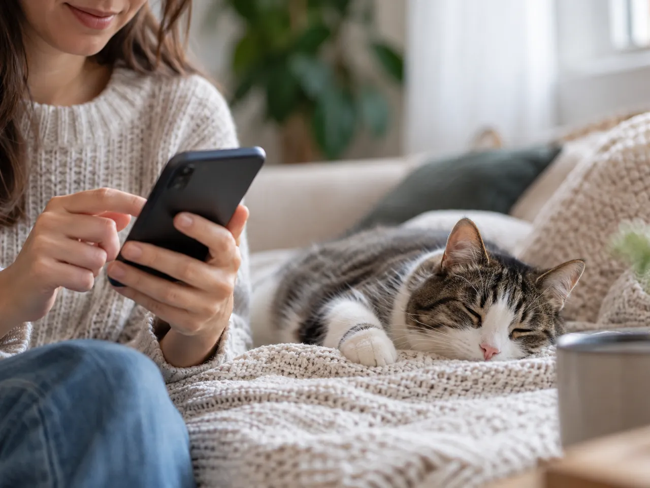 Новая семья поддерживает спокойную связь с куратором после передачи кошки